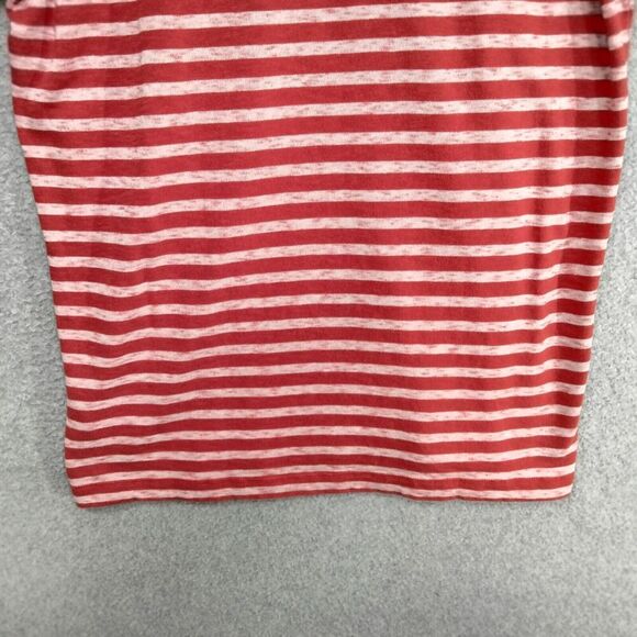 Madewell Cozy Slub Ted Striped Shirt Wmns Sz M Red Heathered Striped 3/4 Sleeve - Picture 11 of 12